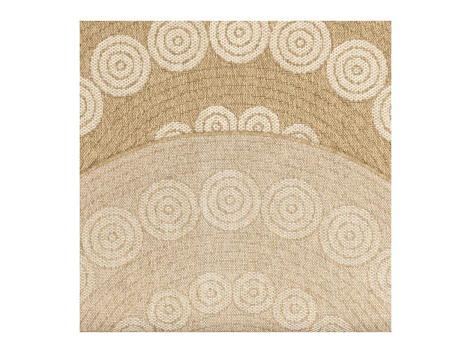 Tapis extérieur rond - 160cm - naturel - 100% polypropylène résistant aux UV - 1400 gr/m² - LIAK