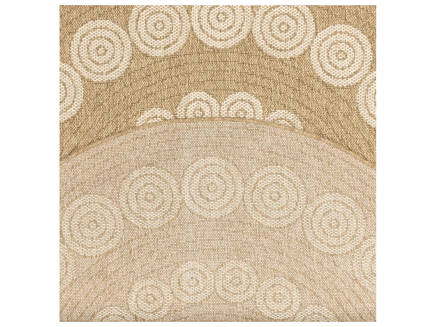 Tapis extérieur rond - 80cm - naturel - 100% polypropylène résistant aux UV - 1400 gr/m² - LIAK