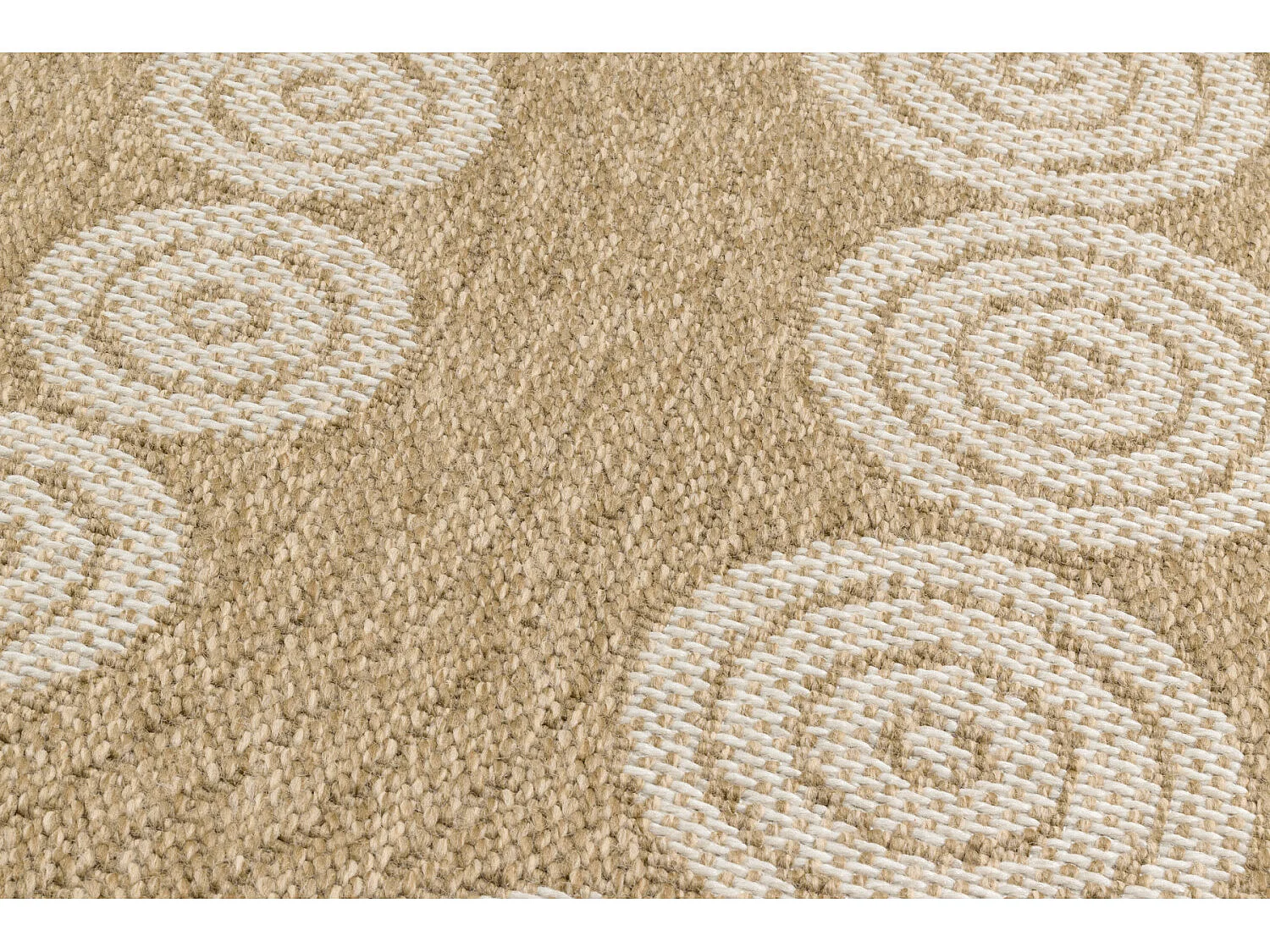 Tapis extérieur rond - 80cm - naturel - 100% polypropylène résistant aux UV - 1400 gr/m² - LIAK