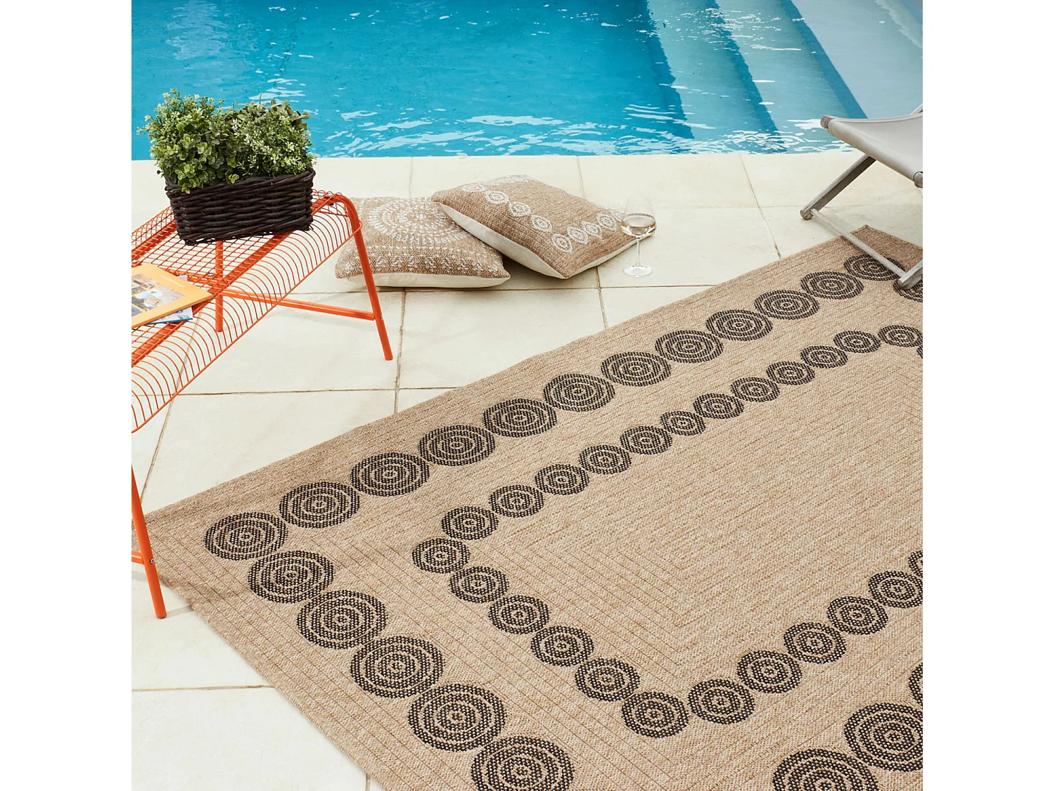 Tapis extérieur - 80x150cm - naturel - 100% polypropylène résistant aux UV - 1400 gr/m² - HOYA