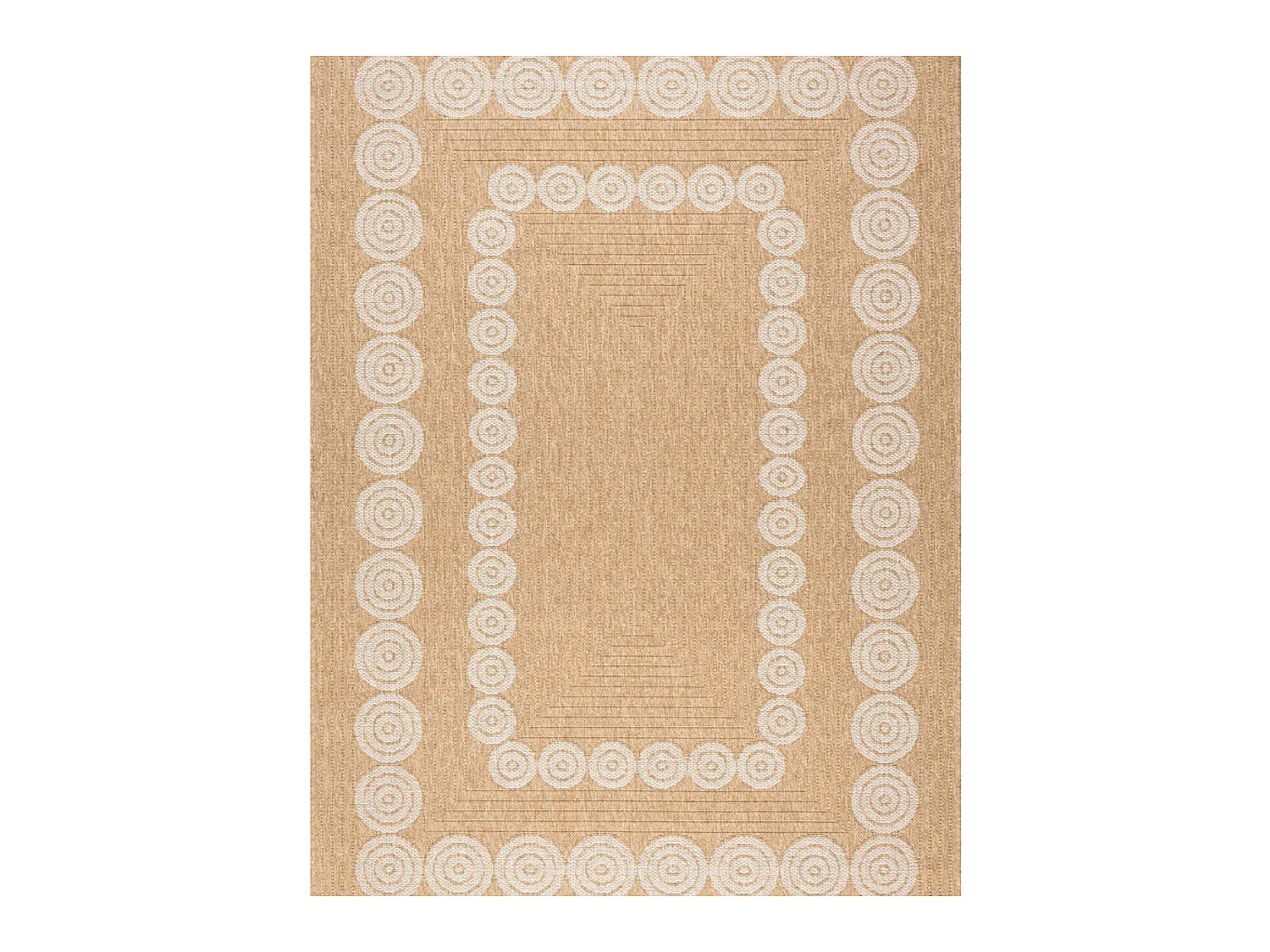 Tapis extérieur - 160x230cm - naturel - 100% polypropylène résistant aux UV - 1400 gr/m² - LIAK