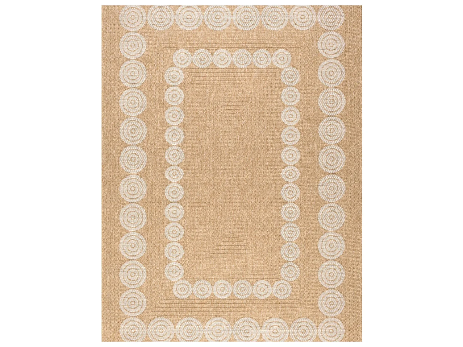 Tapis extérieur - 160x230cm - naturel - 100% polypropylène résistant aux UV - 1400 gr/m² - LIAK