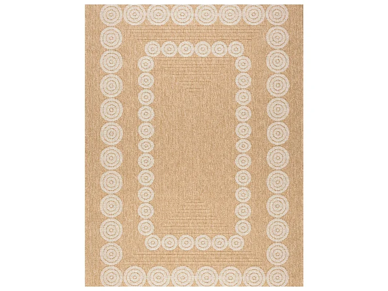 Tapis extérieur - 160x230cm - naturel - 100% polypropylène résistant aux UV - 1400 gr/m² - LIAK