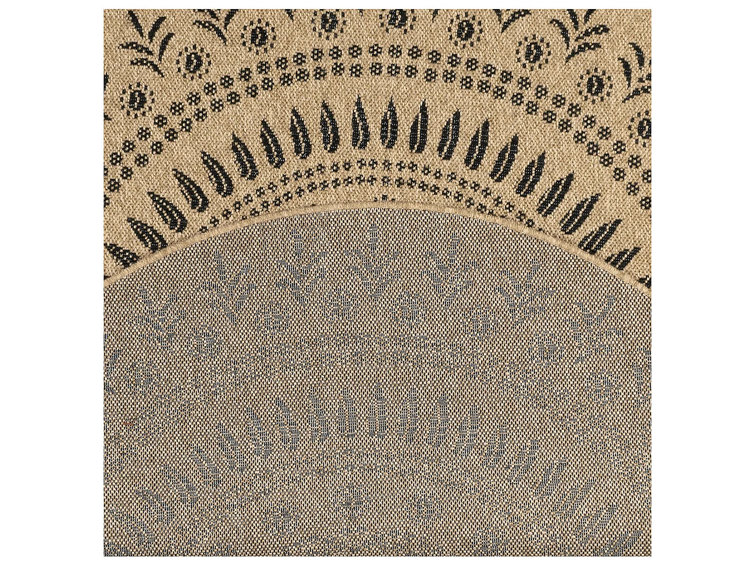Tapis extérieur rond - 160cm - naturel - 100% polypropylène résistant aux UV - 1400 gr/m² - IZAR