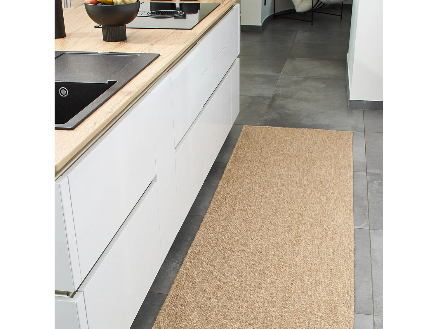 Tapis extérieur - 80x150cm - naturel - 100% polypropylène résistant aux UV - 1400 gr/m² - LYS