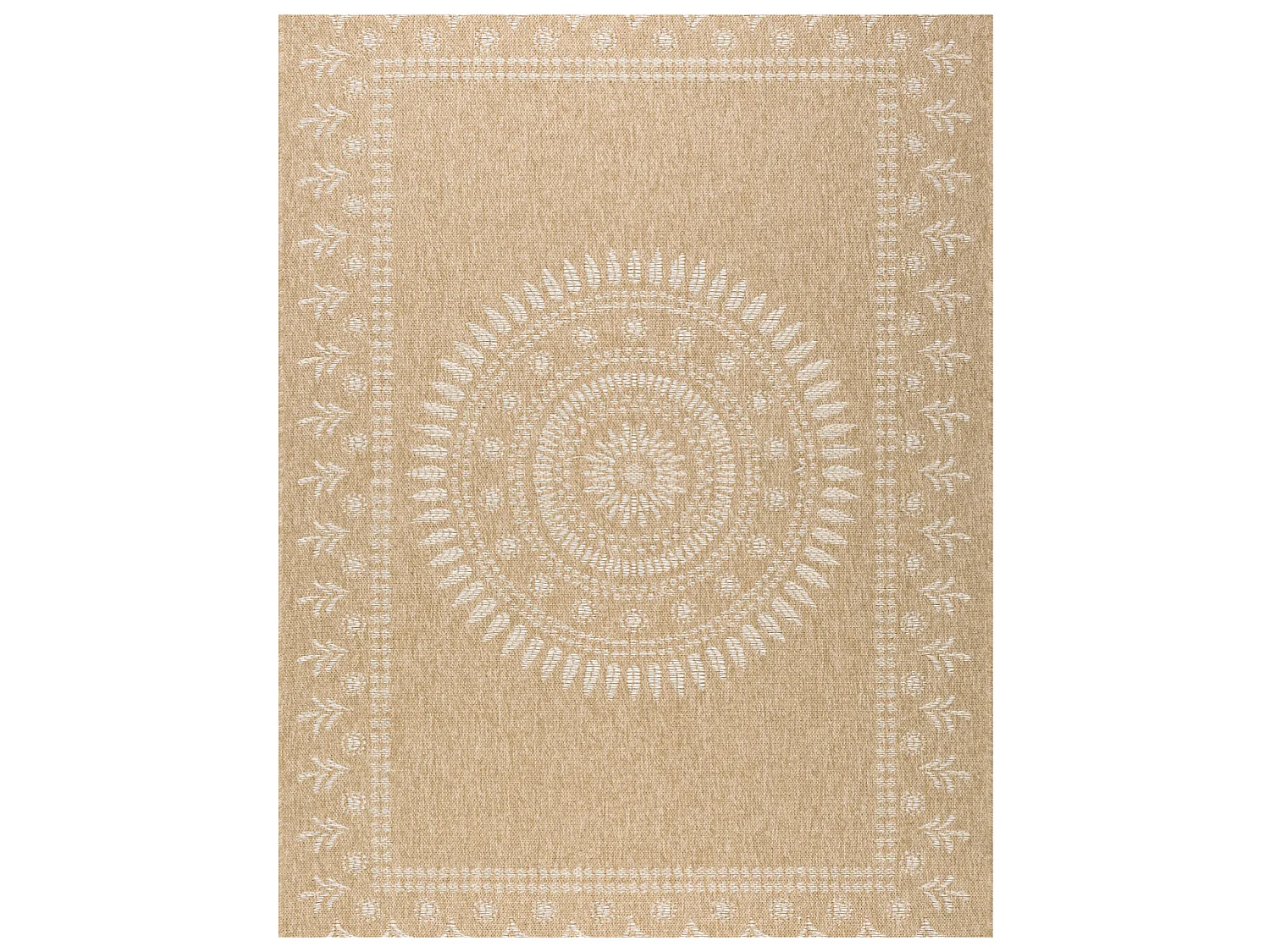 Tapis extérieur - 120x170cm - naturel - 100% polypropylène résistant aux UV - 1400 gr/m² - PAVOT