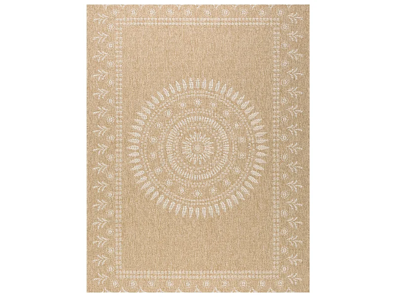 Tapis extérieur - 120x170cm - naturel - 100% polypropylène résistant aux UV - 1400 gr/m² - PAVOT