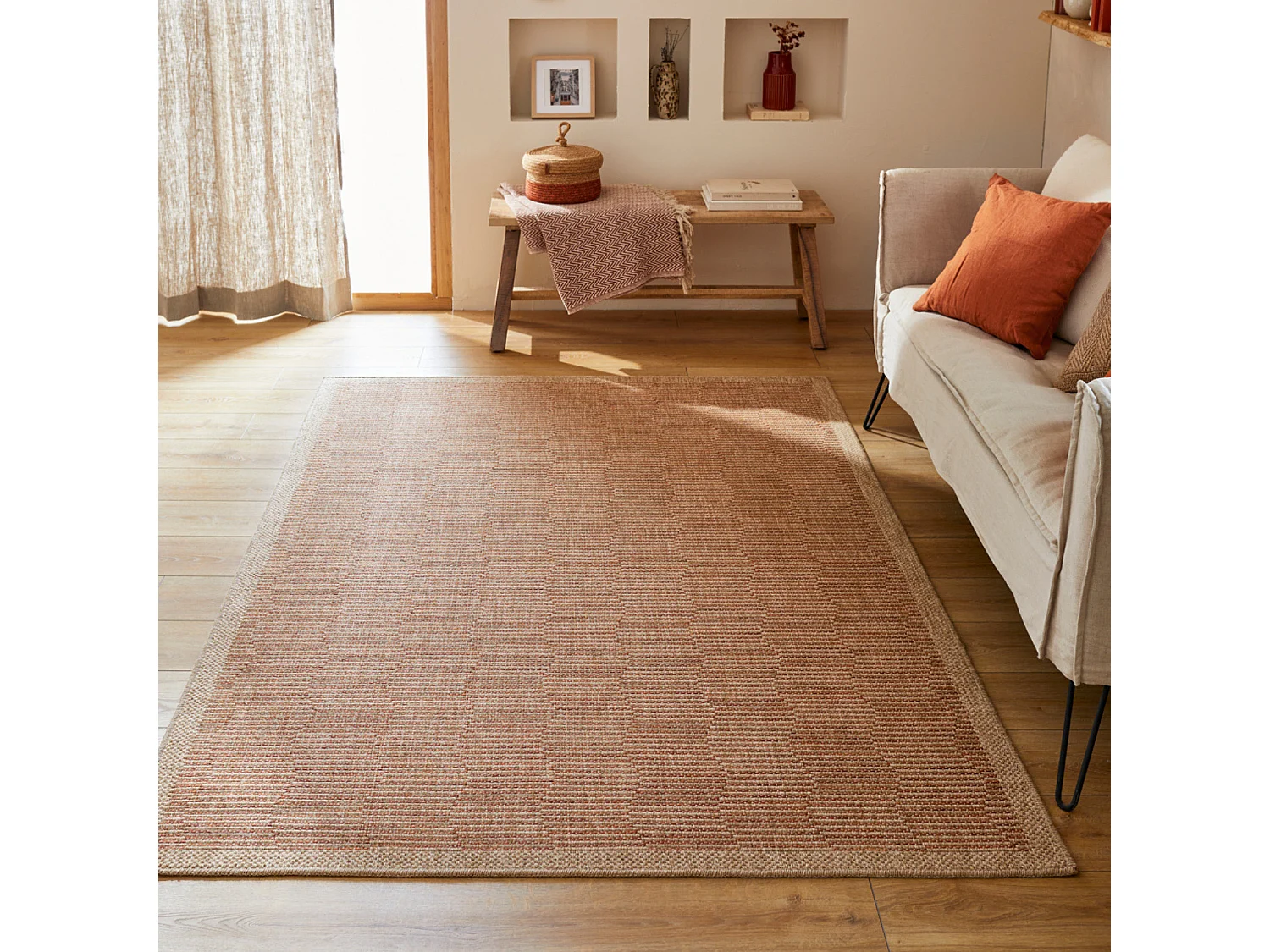 Tapis extérieur - 60x90cm - naturel - 100% polypropylène résistant aux UV - 1400 gr/m² - HUMA