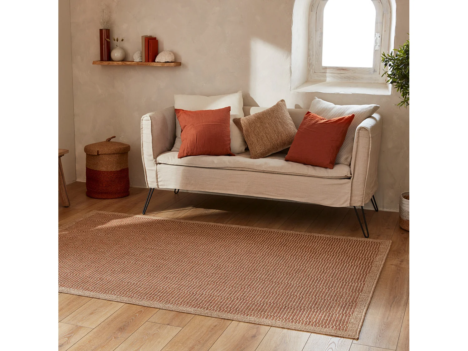 Tapis extérieur - 60x90cm - naturel - 100% polypropylène résistant aux UV - 1400 gr/m² - HUMA