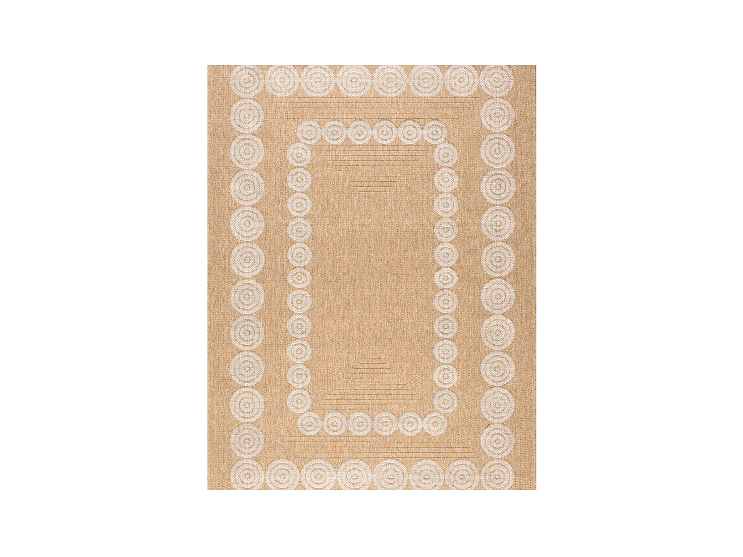 Tapis extérieur - 200x290cm - naturel - 100% polypropylène résistant aux UV - 1400 gr/m² - LIAK