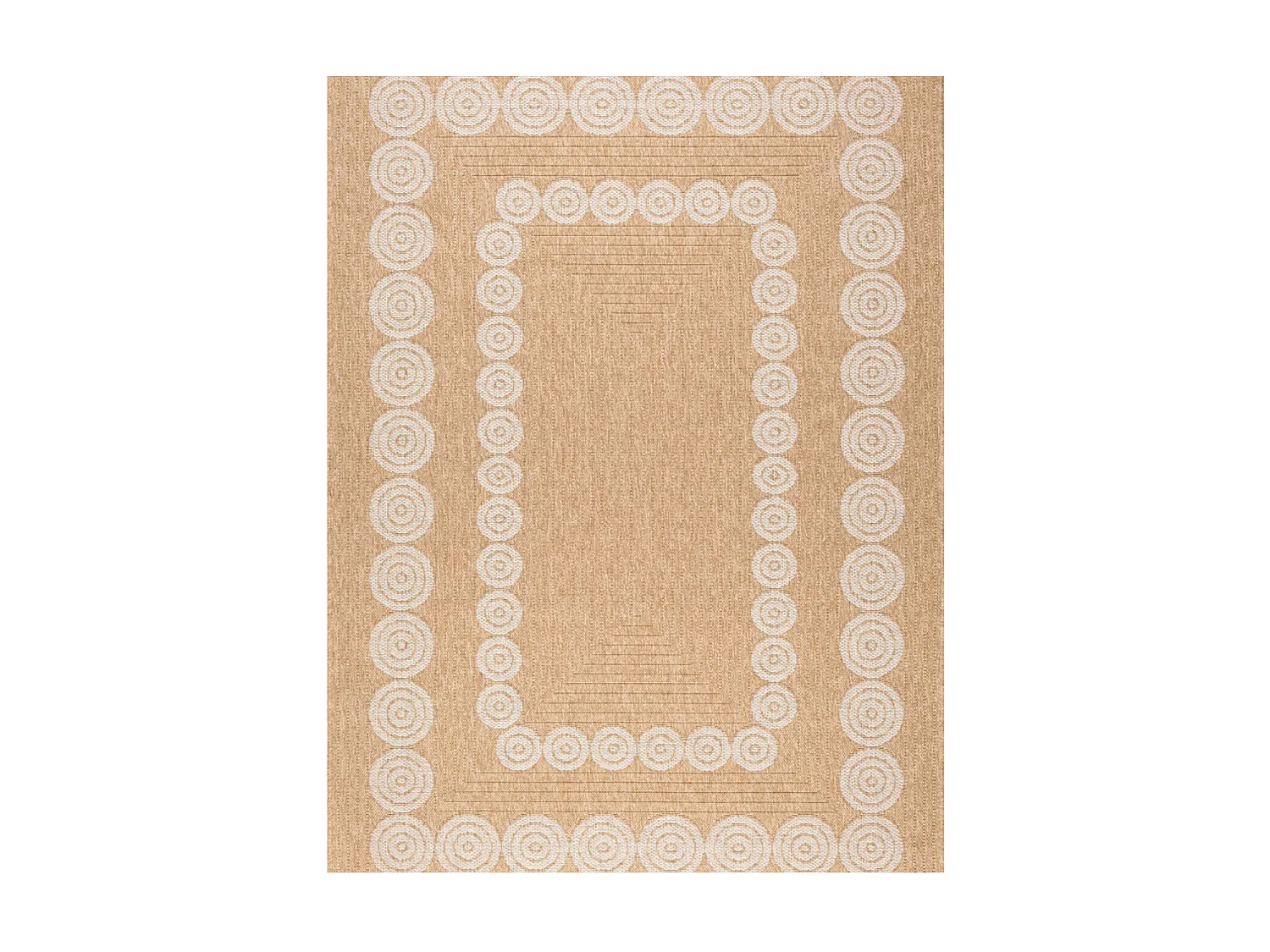 Tapis extérieur - 200x290cm - naturel - 100% polypropylène résistant aux UV - 1400 gr/m² - LIAK