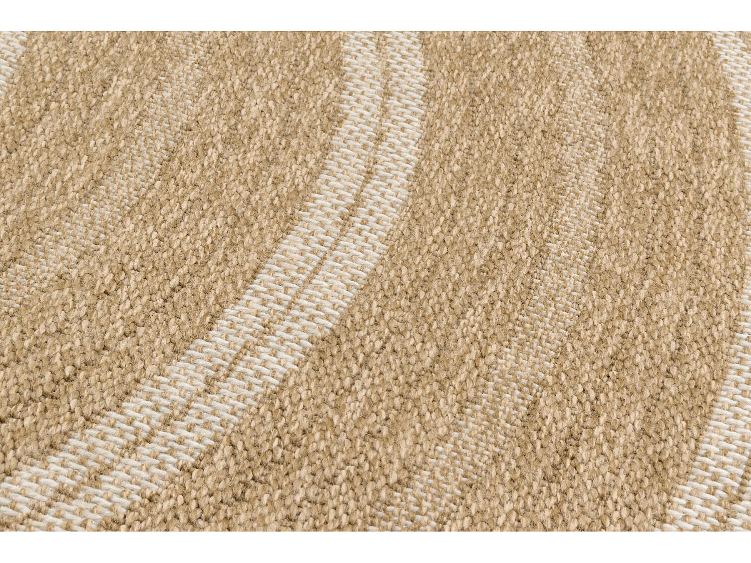 Tapis extérieur rond - 120cm - naturel - 100% polypropylène résistant aux UV - 1400 gr/m² - TYCIA