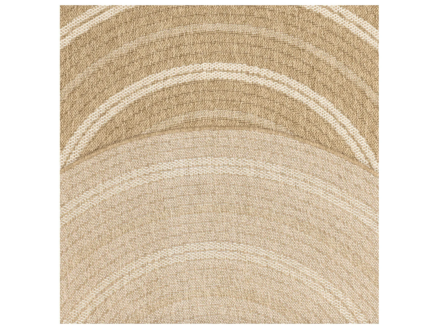 Tapis extérieur rond - 120cm - naturel - 100% polypropylène résistant aux UV - 1400 gr/m² - TYCIA