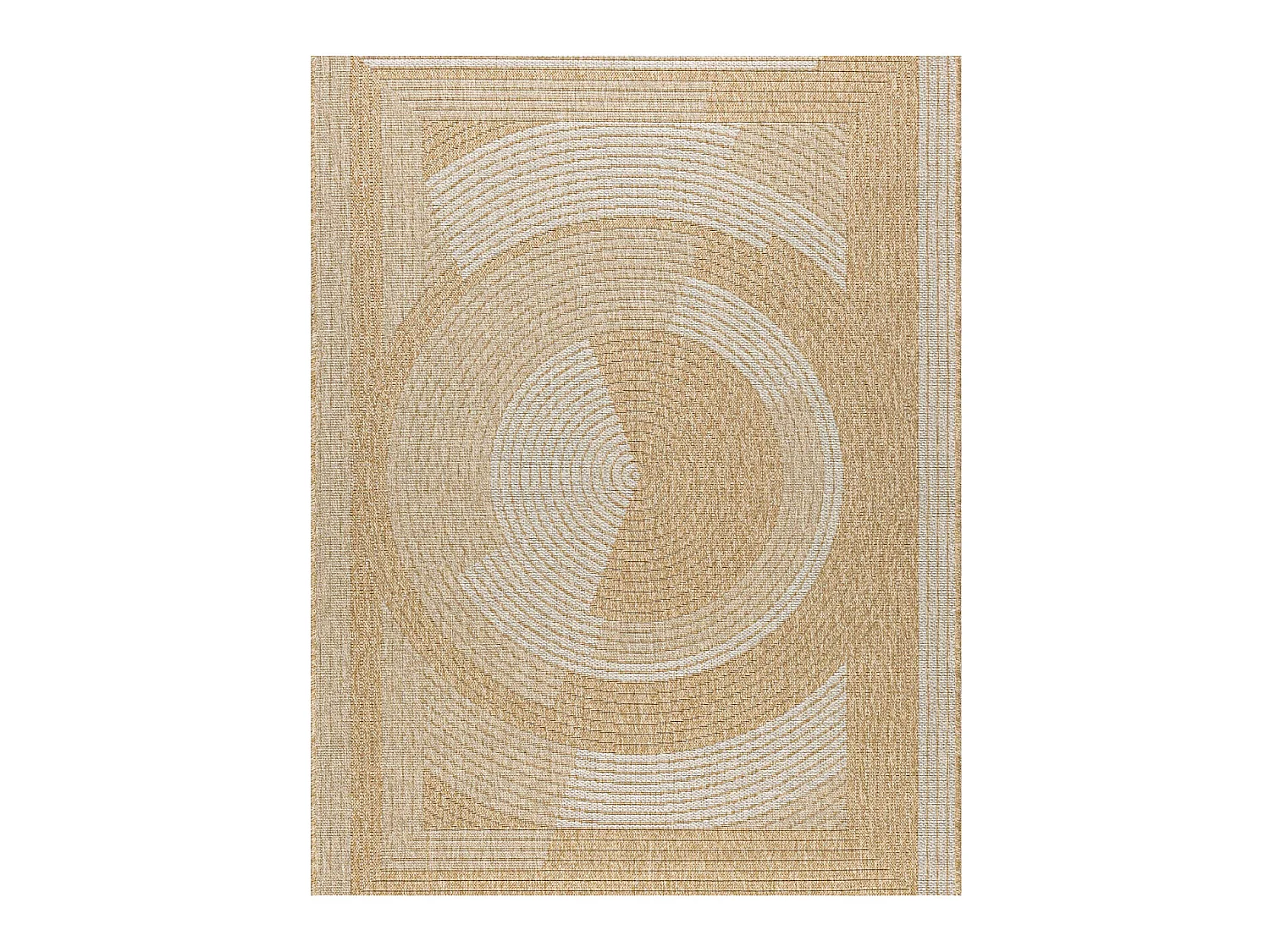 Tapis extérieur - 120x170cm - naturel - 100% polypropylène résistant aux UV - 1400 gr/m² - OXANA
