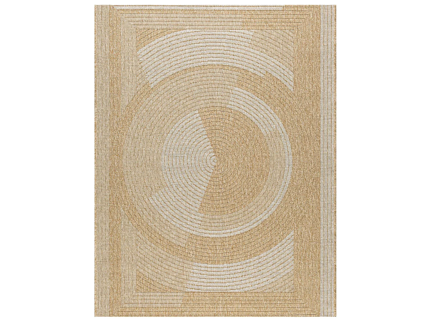 Tapis extérieur - 120x170cm - naturel - 100% polypropylène résistant aux UV - 1400 gr/m² - OXANA
