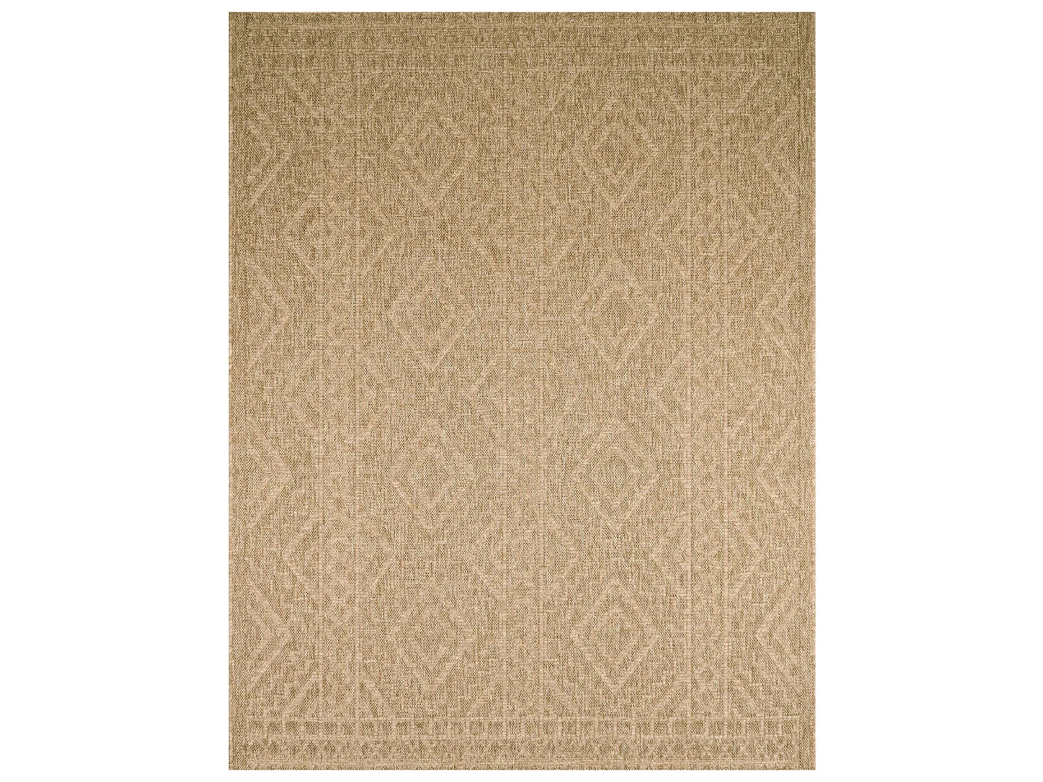 Tapis extérieur - 200x290cm - naturel - 100% polypropylène résistant aux UV - 1400 gr/m² - LUANA