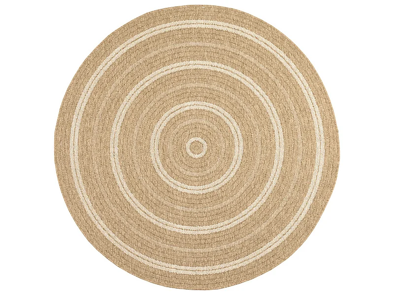 Tapis extérieur rond - 80cm - naturel - 100% polypropylène résistant aux UV - 1400 gr/m² - TYCIA