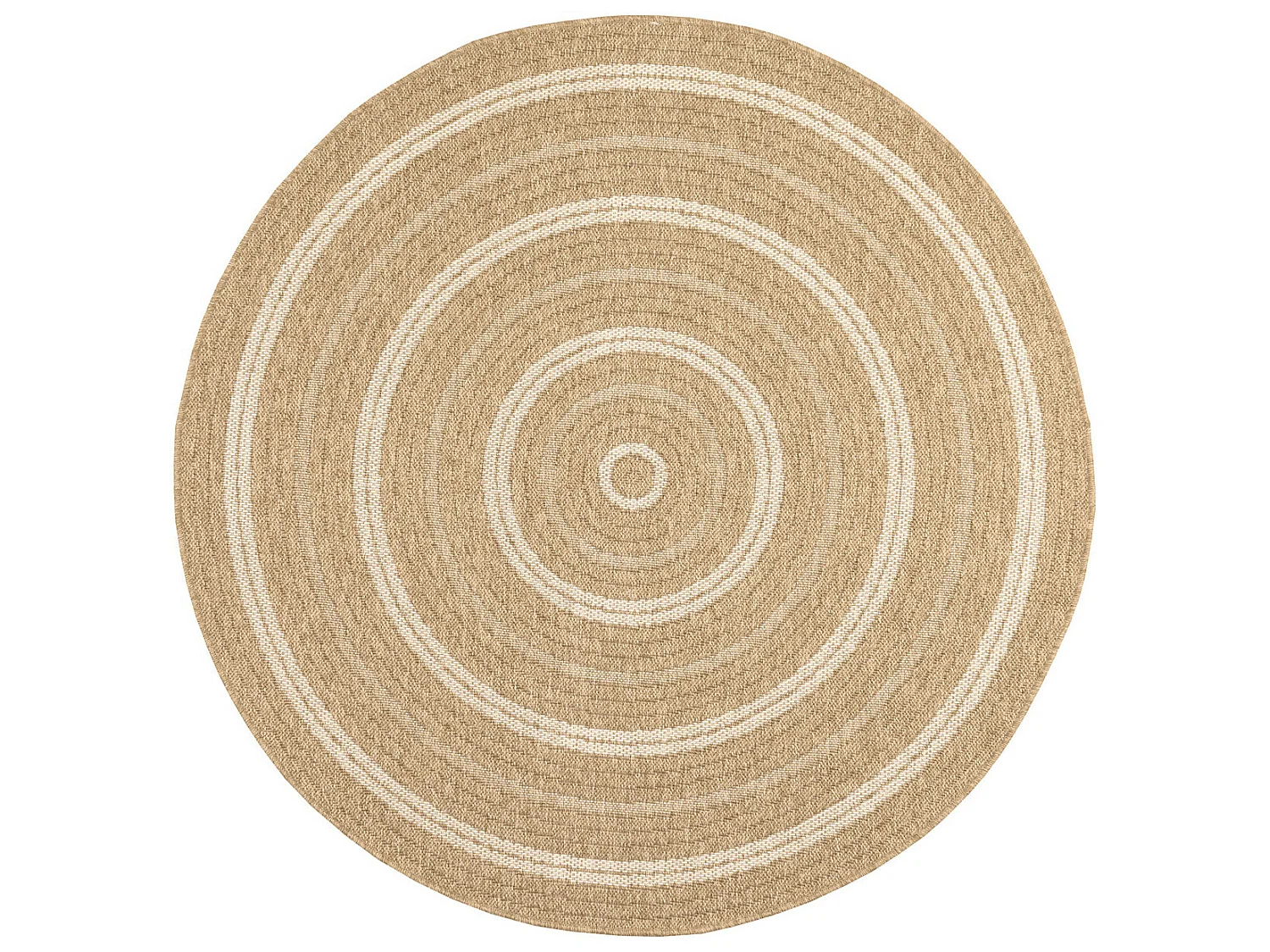 Tapis extérieur rond - 80cm - naturel - 100% polypropylène résistant aux UV - 1400 gr/m² - TYCIA
