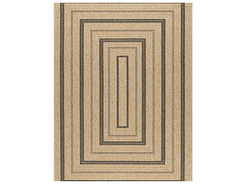Tapis extérieur - 200x290cm - naturel - 100% polypropylène résistant aux UV - 1400 gr/m² - NOUR
