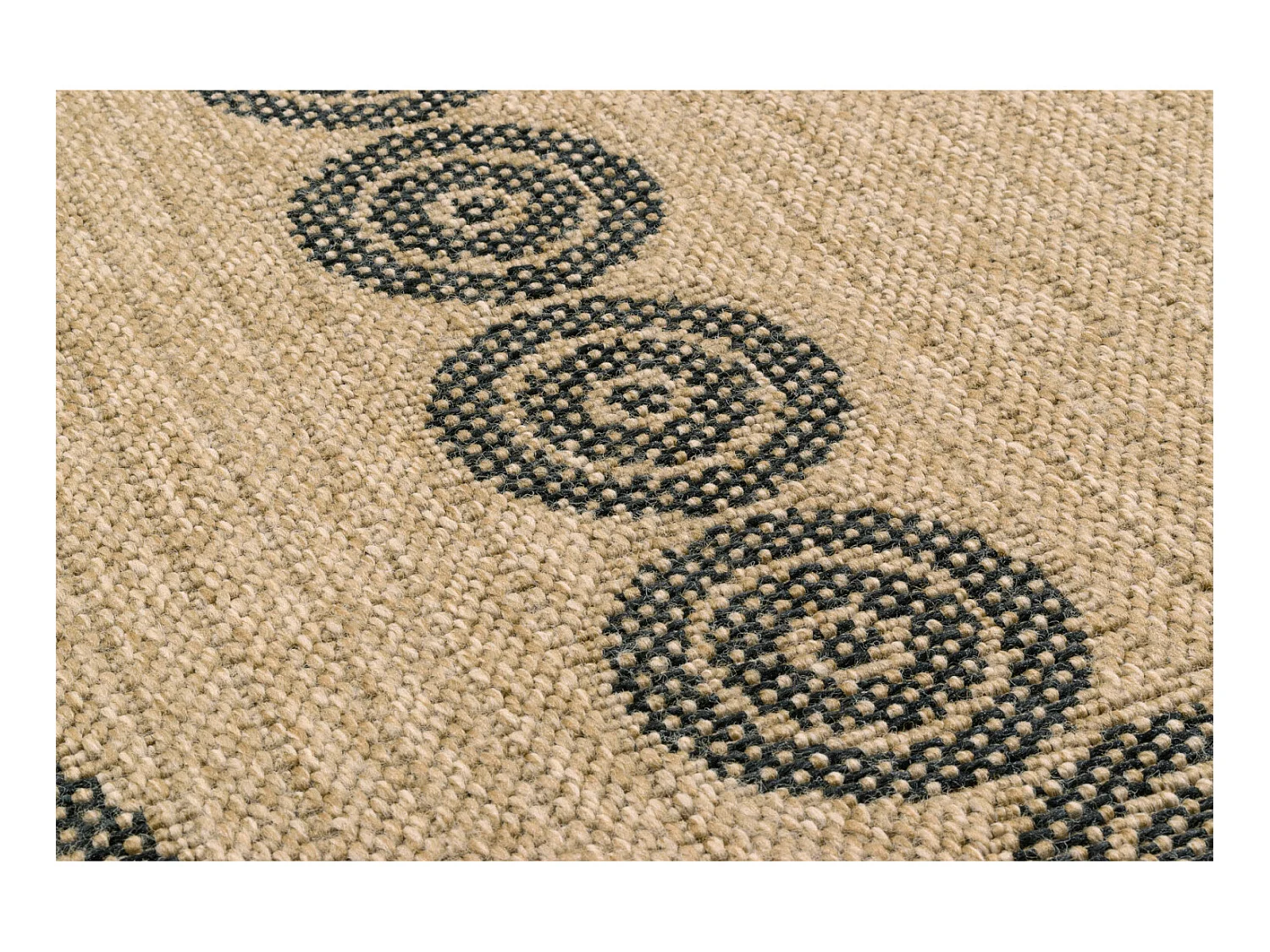 Tapis extérieur rond - 160cm - naturel - 100% polypropylène résistant aux UV - 1400 gr/m² - HOYA