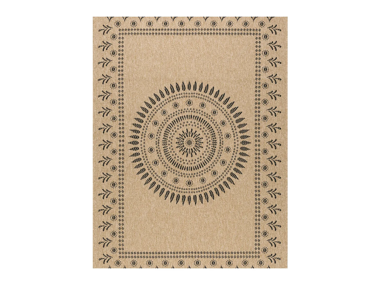 Tapis extérieur - 160x230cm - naturel - 100% polypropylène résistant aux UV - 1400 gr/m² - IZAR