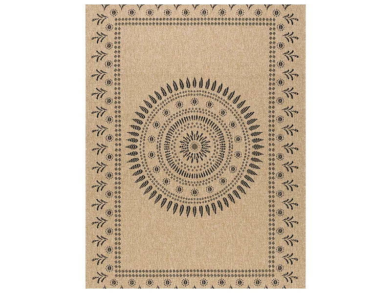 Tapis extérieur - 160x230cm - naturel - 100% polypropylène résistant aux UV - 1400 gr/m² - IZAR