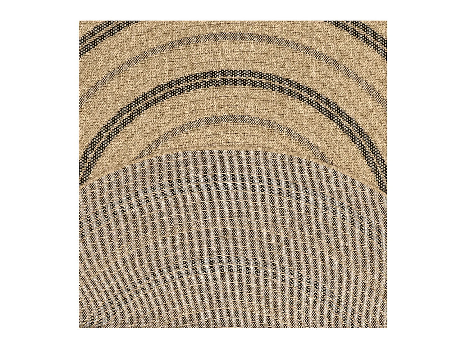 Tapis extérieur rond - 160cm - naturel - 100% polypropylène résistant aux UV - 1400 gr/m² - NOUR