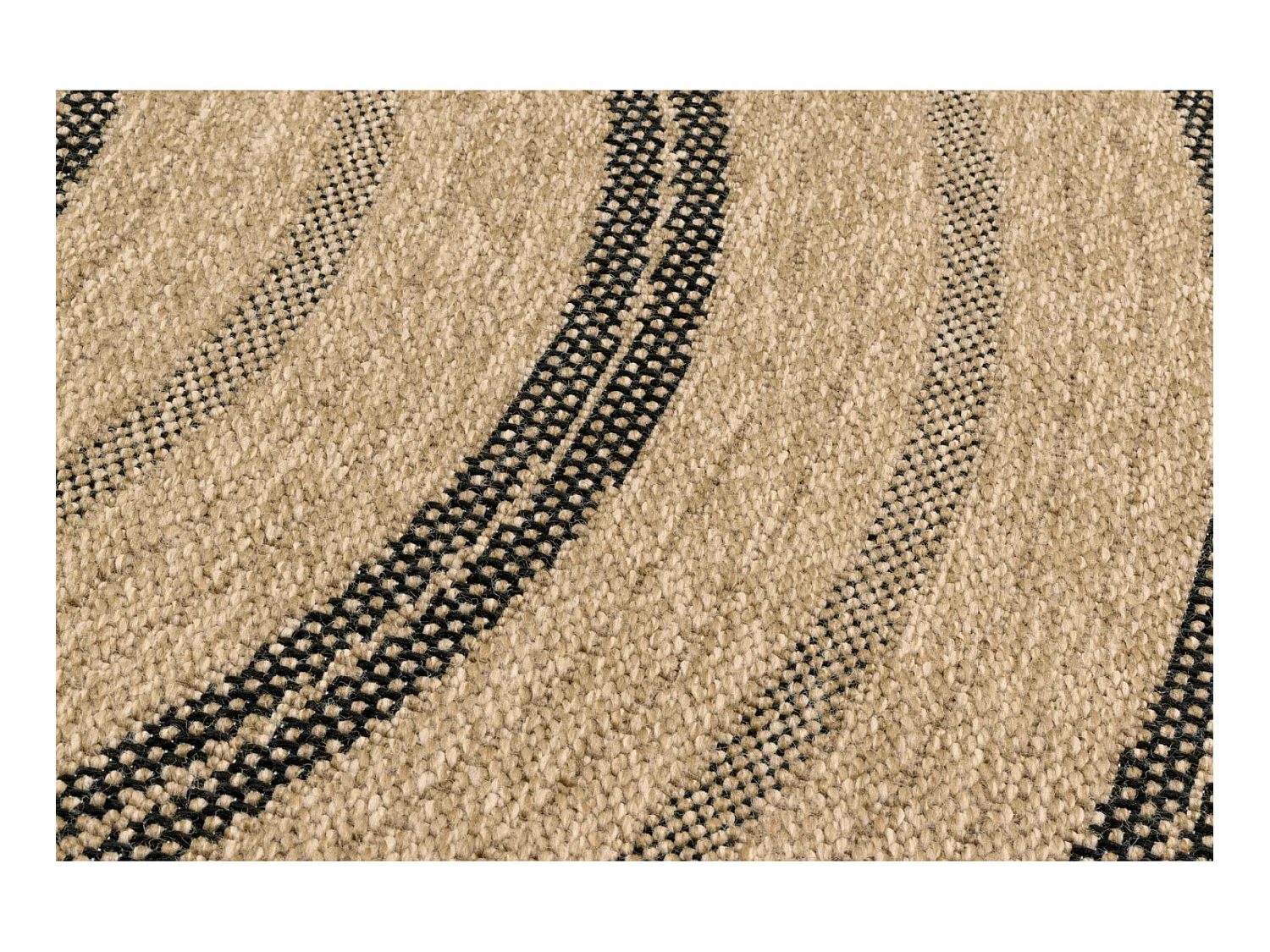 Tapis extérieur rond - 160cm - naturel - 100% polypropylène résistant aux UV - 1400 gr/m² - NOUR