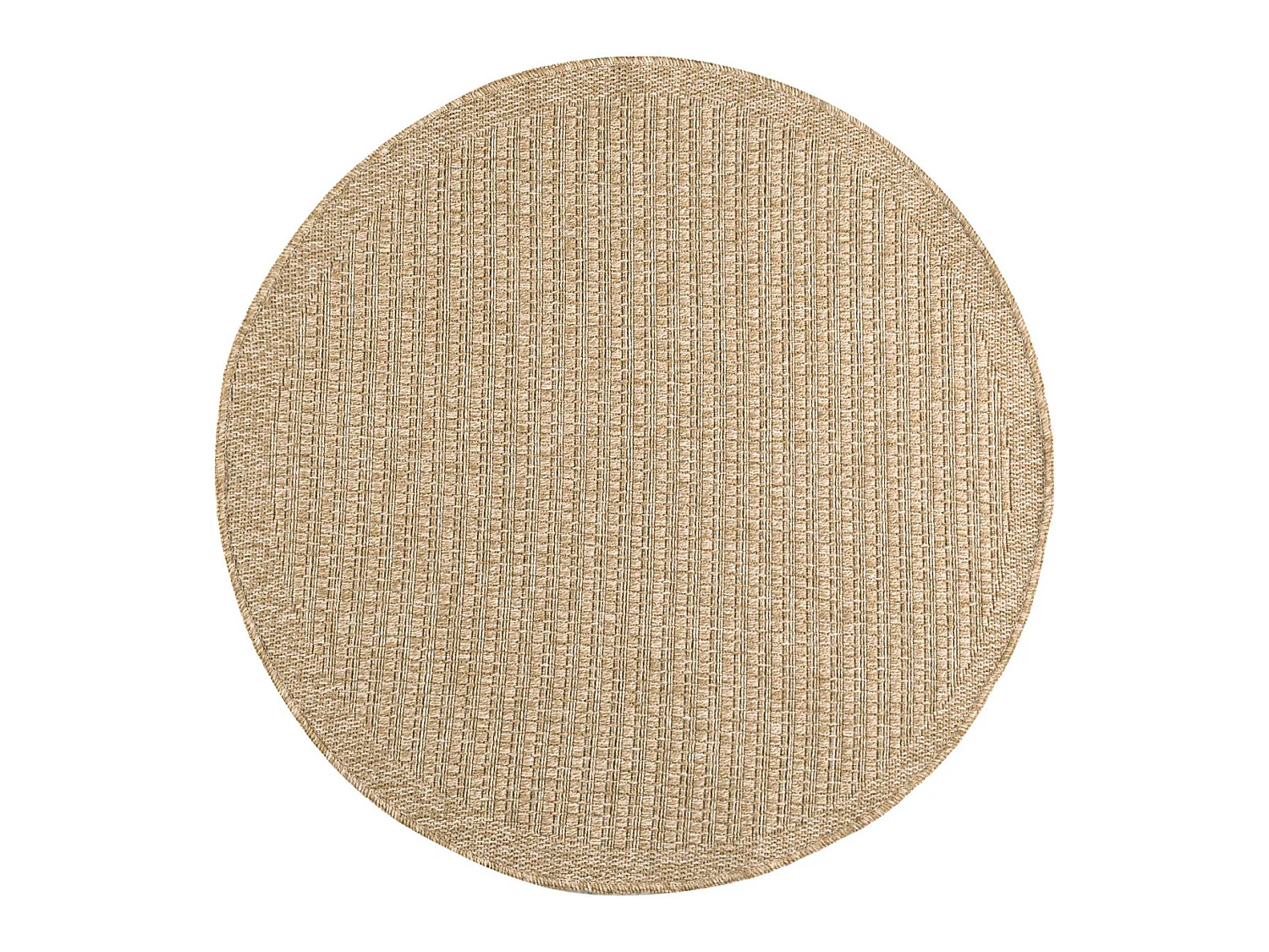 Tapis extérieur rond - 120cm - naturel - 100% polypropylène résistant aux UV - 1400 gr/m² - EDEN