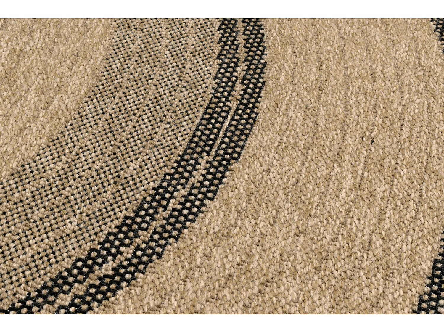 Tapis extérieur rond - 120cm - naturel - 100% polypropylène résistant aux UV - 1400 gr/m² - CORA