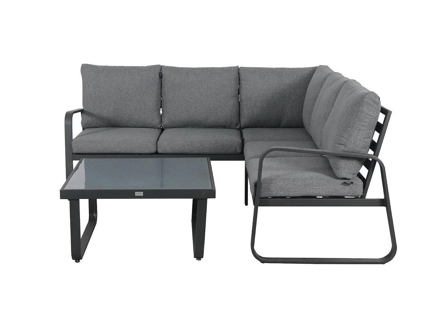 Salon de jardin en aluminium d'angle design aluminium - Gris Anthracite - HILDA