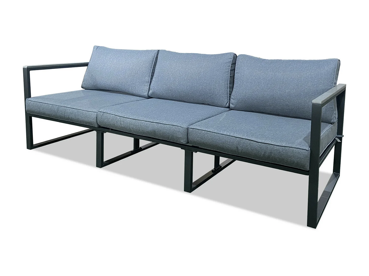 Salon de jardin aluminium et polywood 5 Places couleur gris - VINCENNES