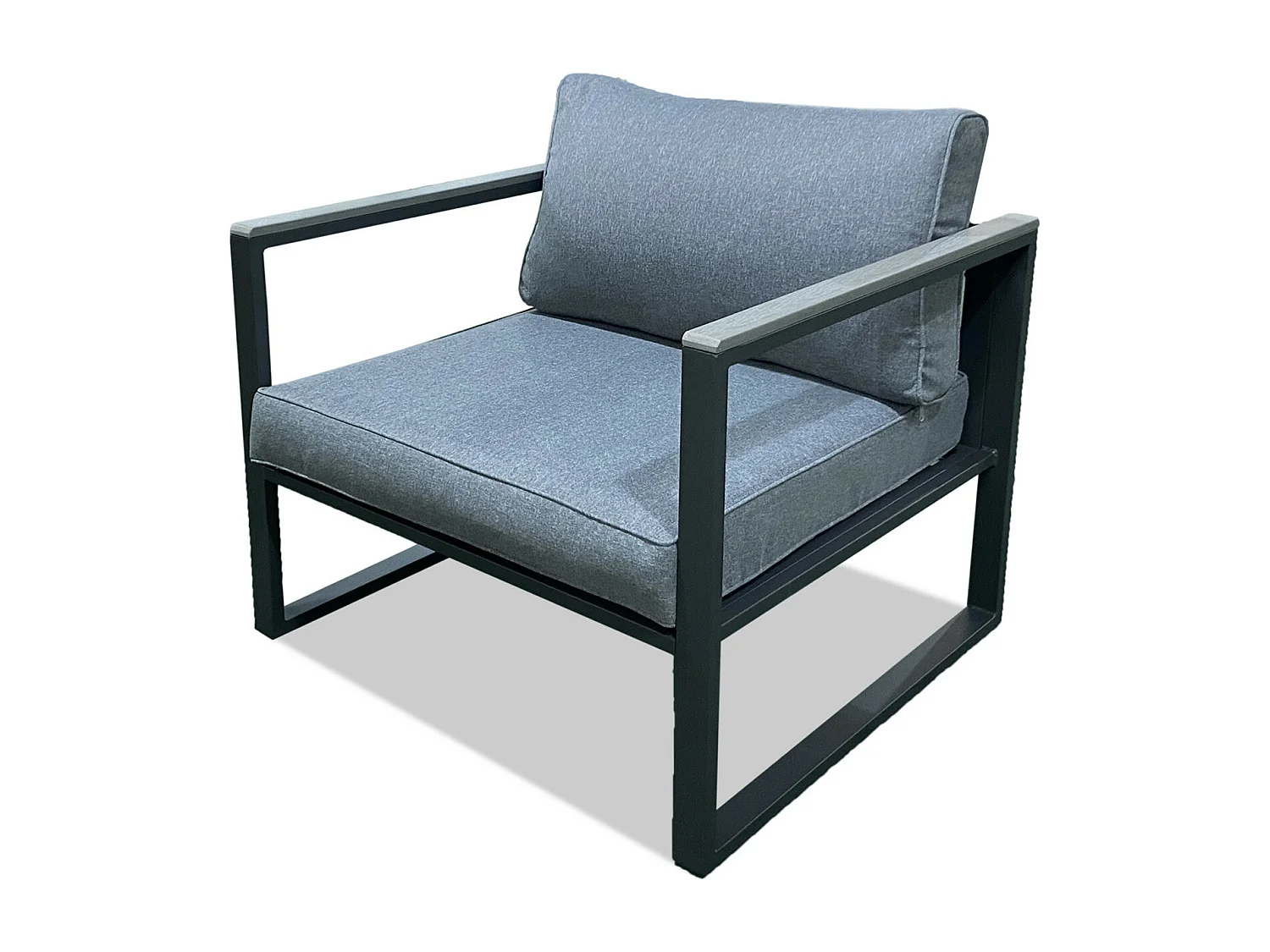 Salon de jardin aluminium et polywood 5 Places couleur gris - VINCENNES