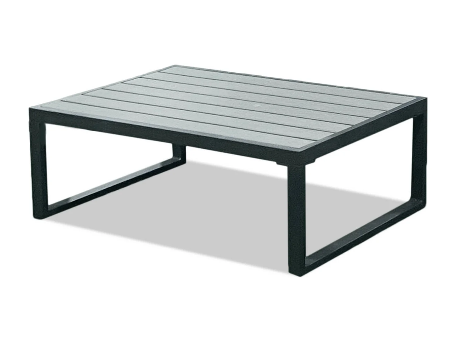 Salon de jardin aluminium et polywood 5 Places couleur gris - VINCENNES