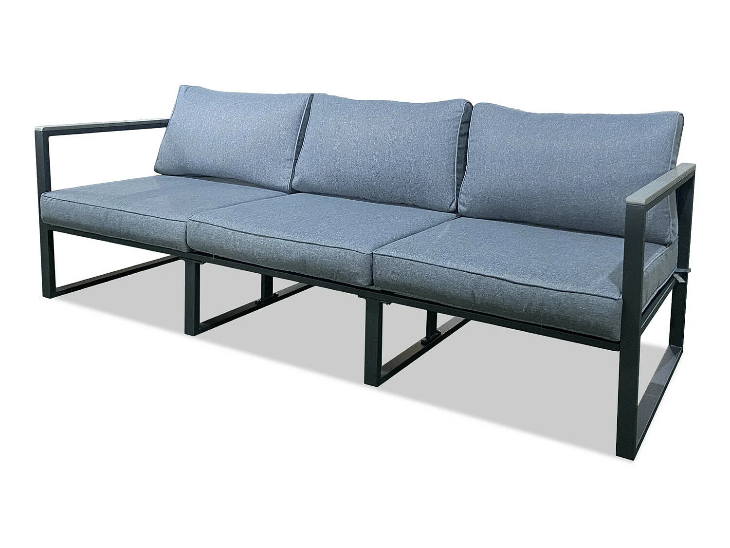 Salon de jardin angle aluminium polywood 5 Places couleur gris - VALENCE