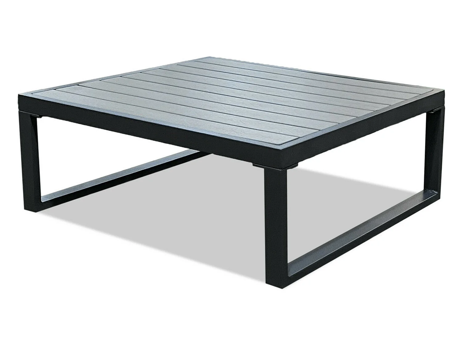 Salon de jardin angle aluminium polywood 5 Places couleur gris - VALENCE