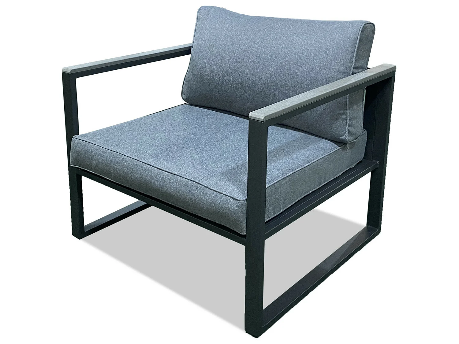 Salon de jardin angle aluminium polywood 5 Places couleur gris - VALENCE