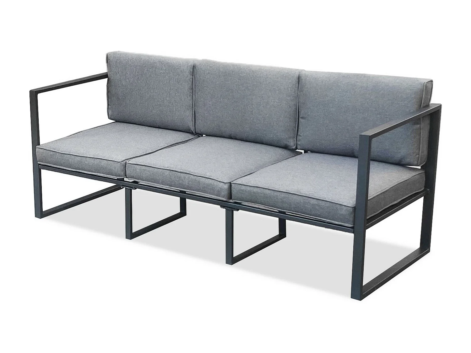 Salon de jardin design aluminium 5 Places Gris - HONFLEUR