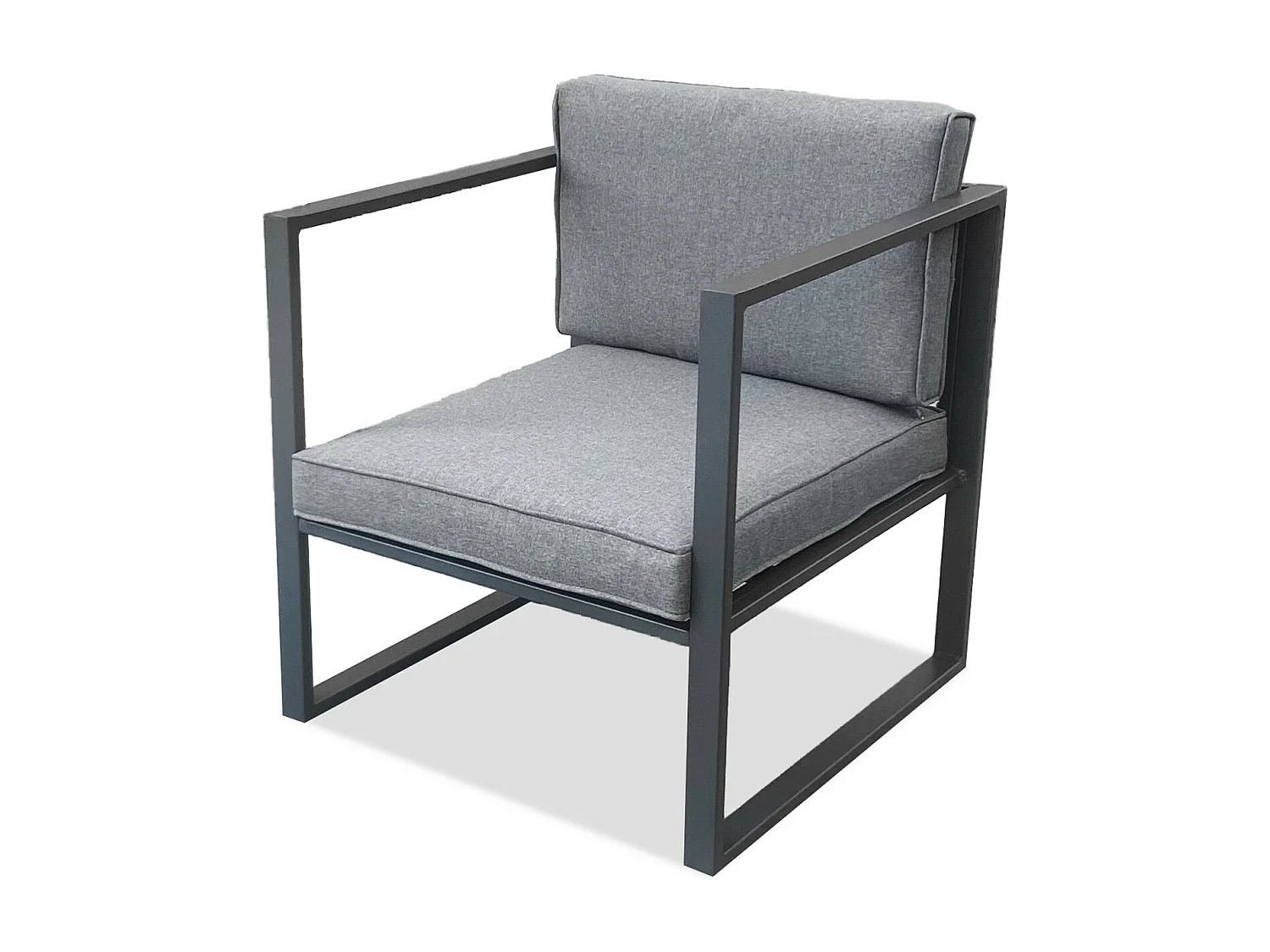 Salon de jardin design aluminium 5 Places Gris - HONFLEUR