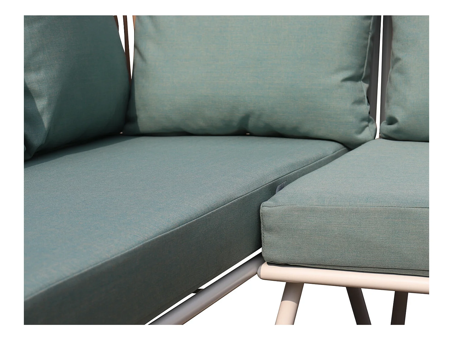 Salon de jardin cordes et aluminium - salon angle Marron Turquoise - intérieur/extérieur - SANTORIN