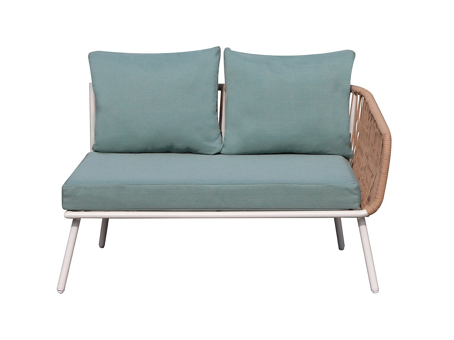 Salon de jardin cordes et aluminium - salon angle Marron Turquoise - intérieur/extérieur - SANTORIN