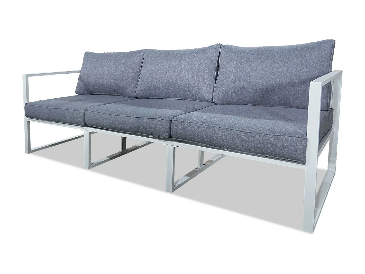 Salon de jardin aluminium 5 Places couleur blanc gris - VINCENNES