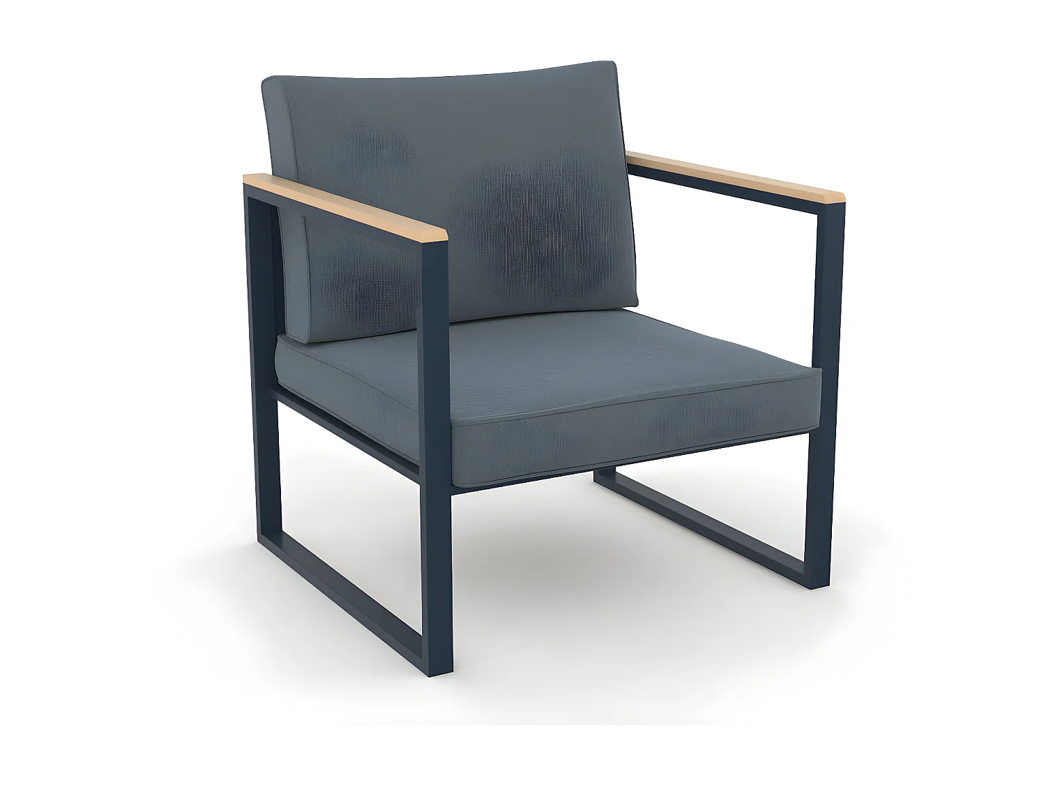 Salon de jardin aluminium et polywood 5 Places gris et naturel - VINCENNES