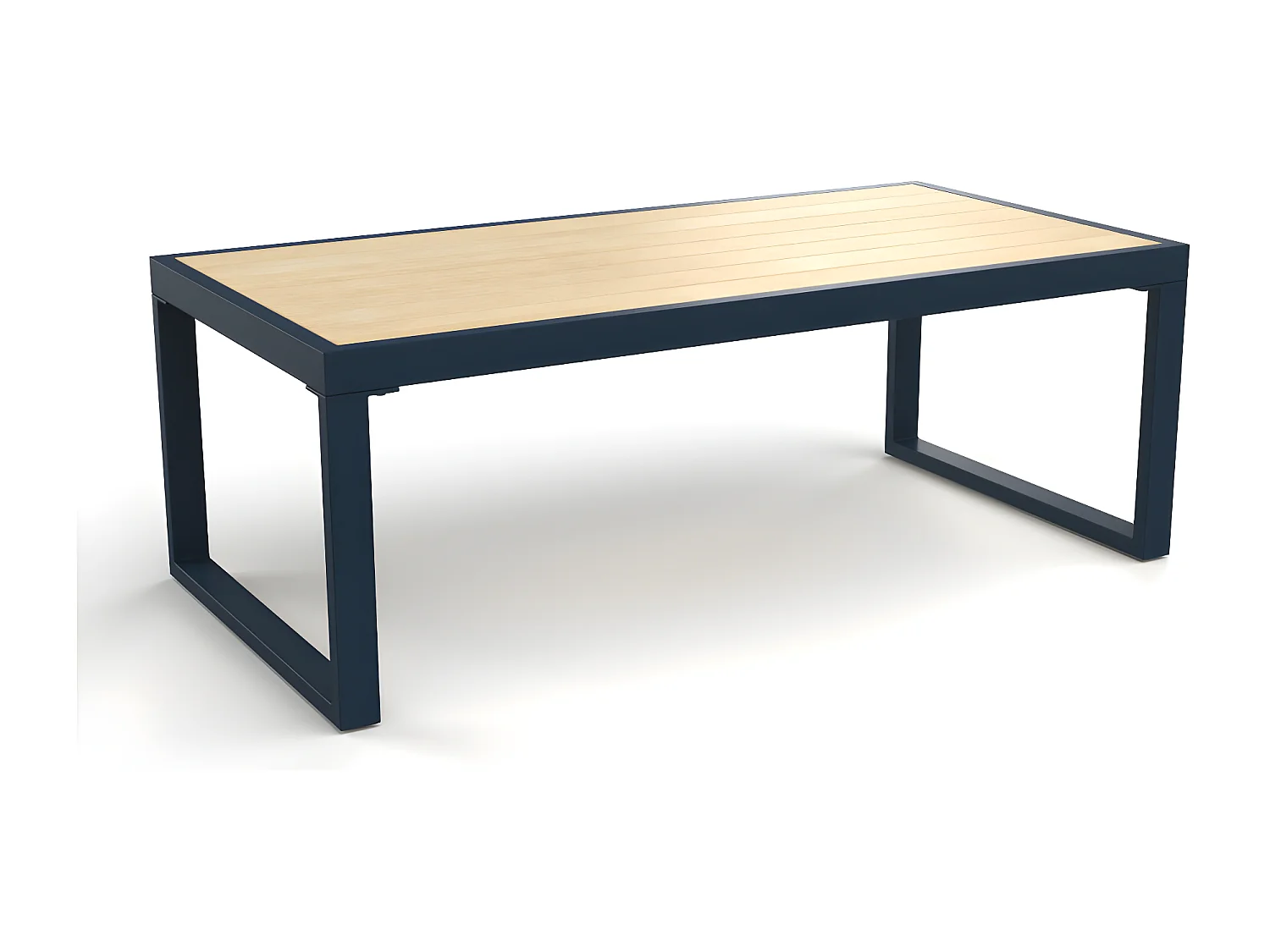 Salon de jardin aluminium et polywood 5 Places gris et naturel - VINCENNES