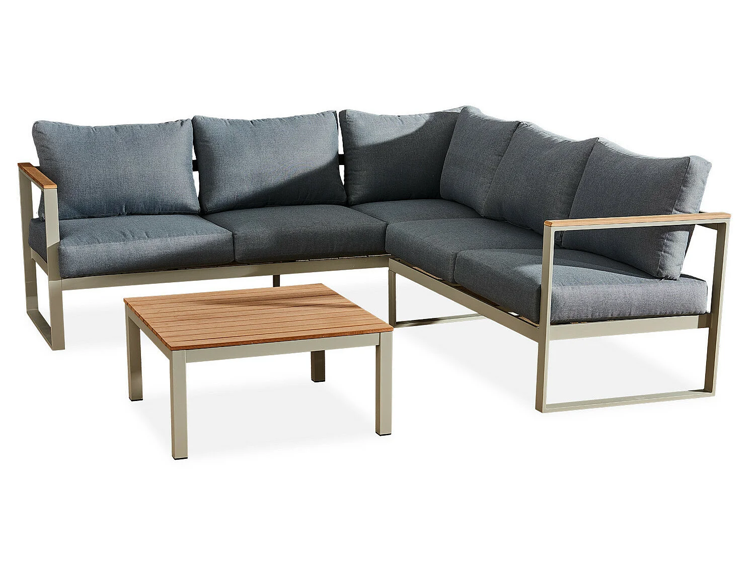 Salon de jardin design aluminium - Gris - 5 places - BILBAO