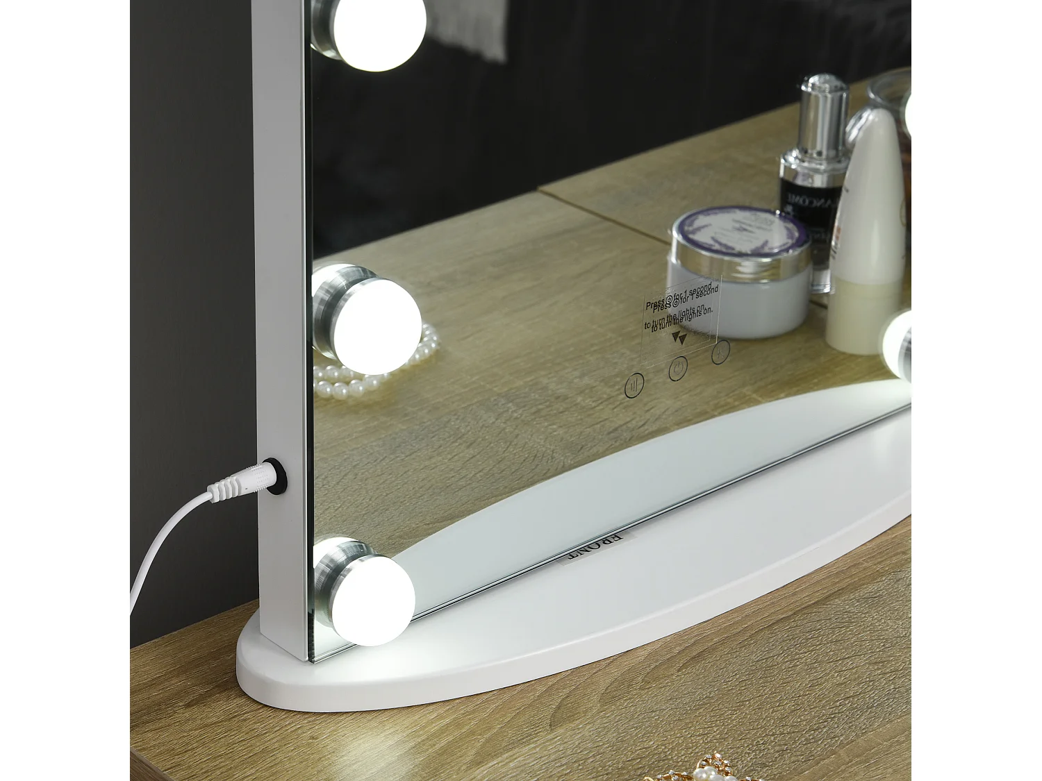 Espejo de maquillaje blanco 41.5x13.5x51 cm HOMCOM