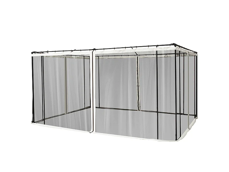 Panel lateral mosquitera negro 335x0x207cm Outsunny