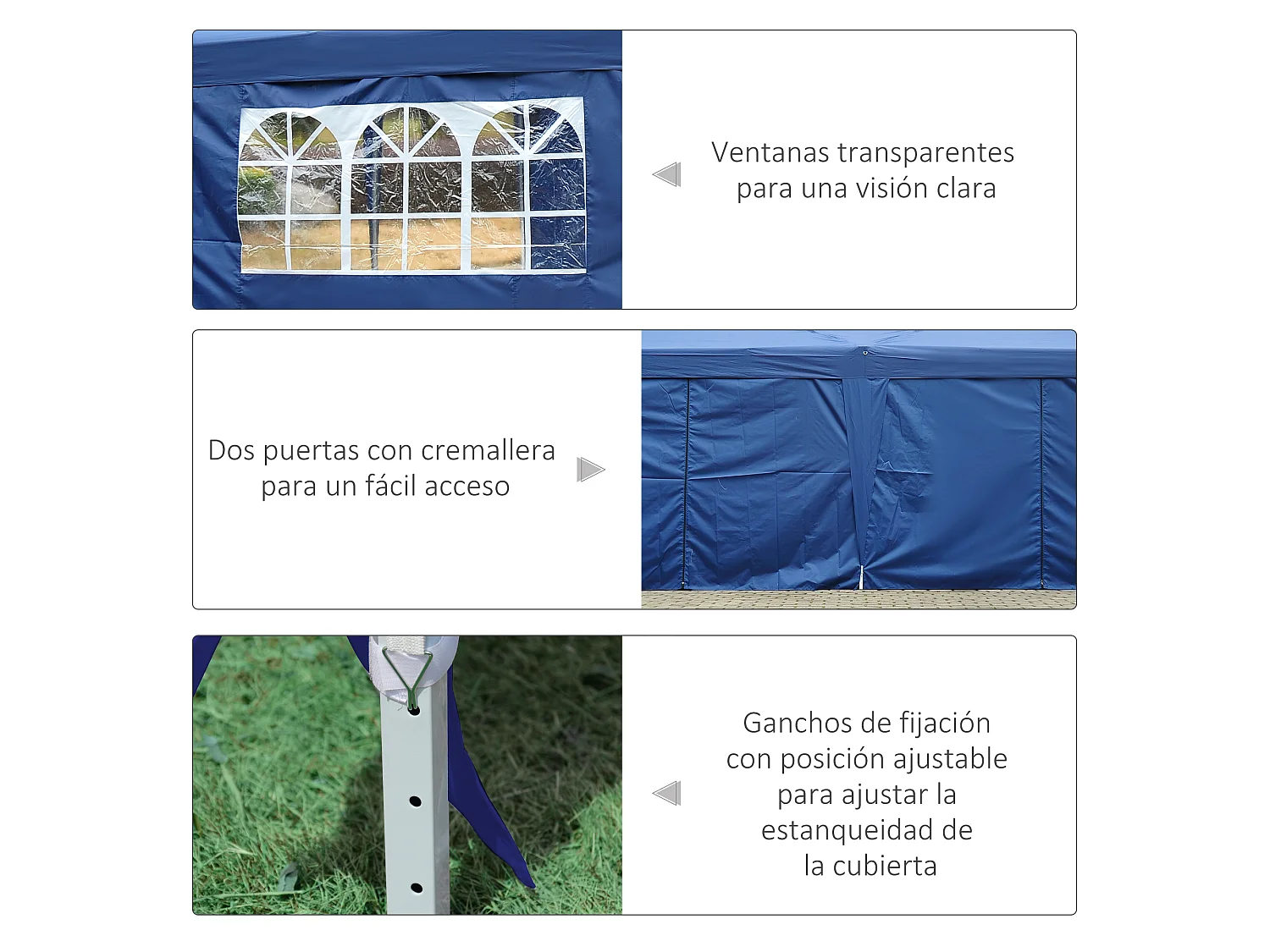 Carpa plegable azul 591x297x256 cm Outsunny
