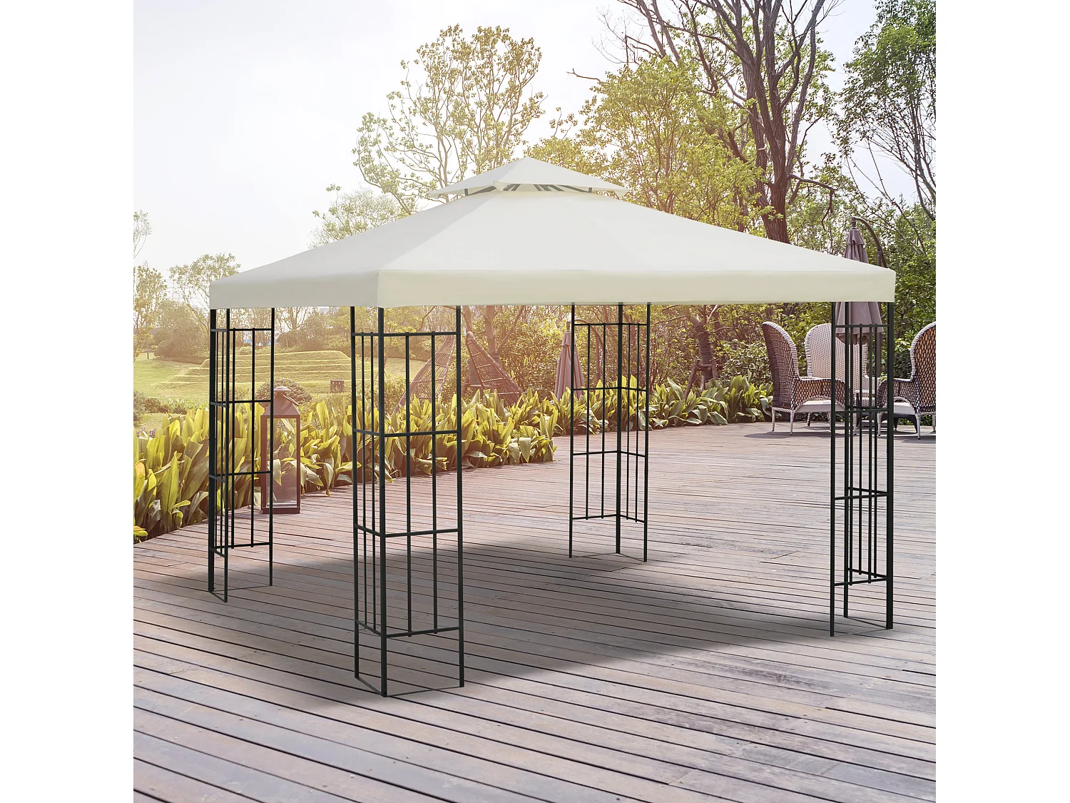 Techo reemplazo para carpa crema 300x300 cm Outsunny