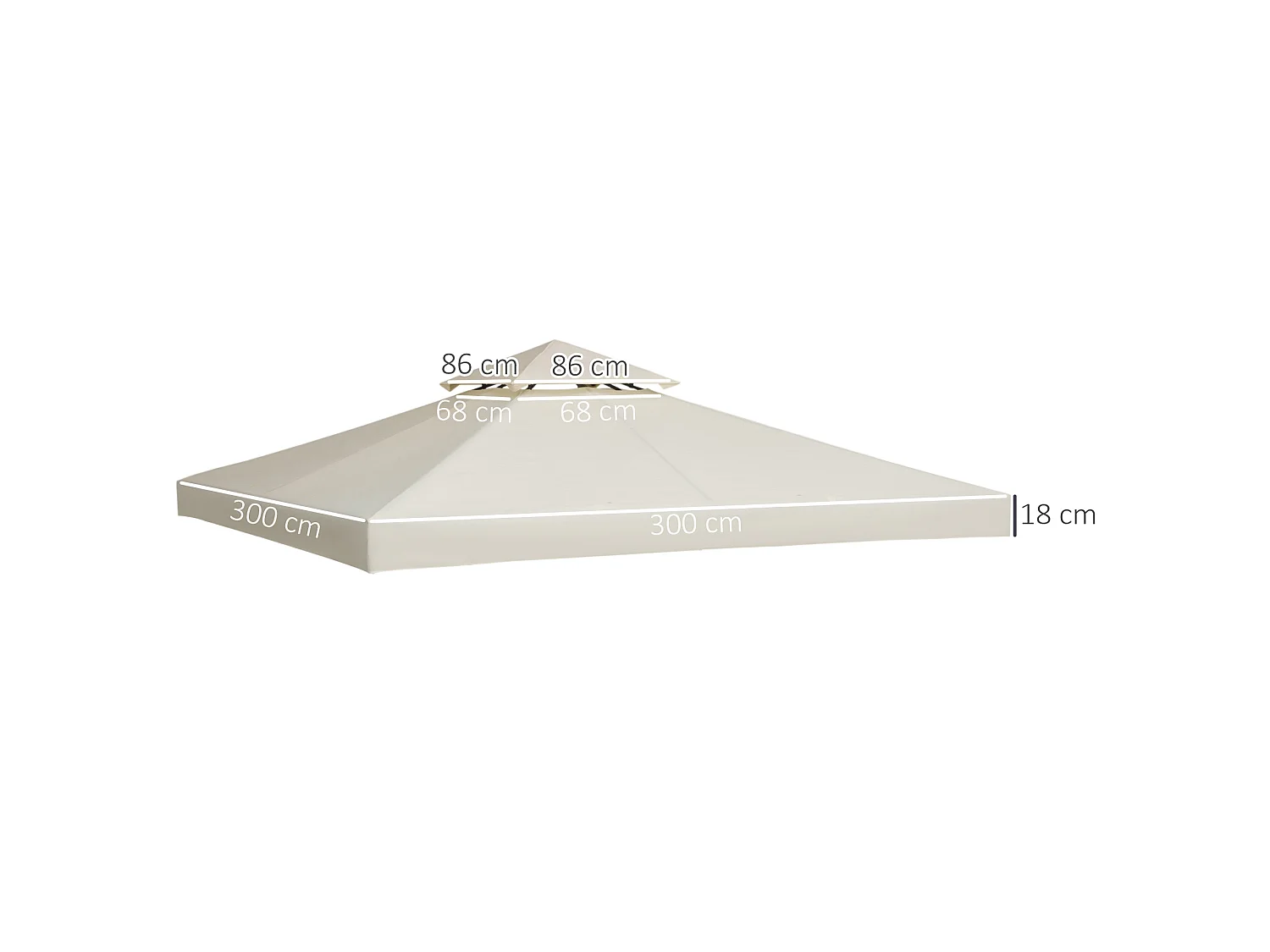 Techo reemplazo para carpa crema 300x300 cm Outsunny